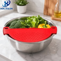 Passoire de cuisine écologique multi-usages en plastique alimentaire avec poignée pour égoutter les aliments et les restes de cuisine à la maison
