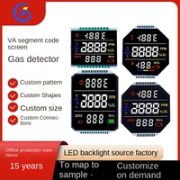 Layar LCD Segmen 3 Digit Hemat Daya Monokrom untuk Meteran Gas Perdagangan Luar Negeri VA Negatif 7 Segmen LCD