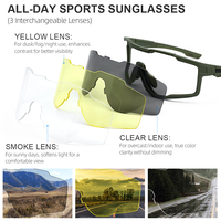Lunettes de soleil tactiques sportives personnalisées OEM avec monture TR90, lunettes de tir tactiques TR90, verres interchangeables, lunettes de protection pour l'extérieur