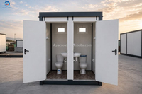 Toilettes portables, toilettes mobiles, unité WC préfabriquée en conteneur avec lavabo pour chantier, événement, camping, parc public