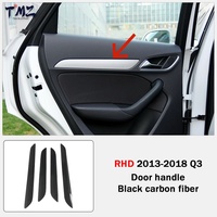 Garniture de panneau de porte anti-rayures style fibre de carbone noire, installation universelle sans perçage pour Audi Q3 2013-2017