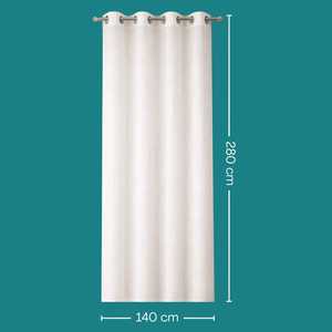 Tenda Semitrasparente da Interno 140x280cm Bianca con Occhielli in Metallo per Finestre - Product Image 2