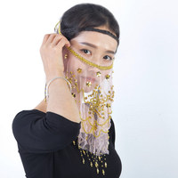 Voile de Danse Orientale pour Femme Jh393, Perles et Chiffon, Taille Unique, pour Spectacle, 100% Polyester, OEM