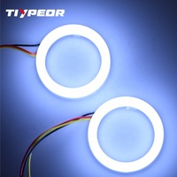 Logotipo LED TIYPEOR para HONDA, Ojos de Ángel LED de 60 mm, Luces de Motocicleta Circulares, Resistentes al Agua, Anillo de Luz Blanco/Amarillo, Retroiluminación con Logotipo