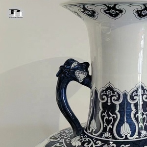Grand vase en céramique chinoise peint à la main, bleu et blanc, résistant aux hautes températures, PH20001, vases en porcelaine chinoise antique PH20001 - Product Image 6