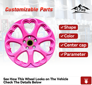 Cerchi Personalizzati 22 24 26 28 Pollici per Auto Passeggeri Ruote in Lega Forgiata Modello Cuore Rosa per Auto di Lusso - Product Image 6
