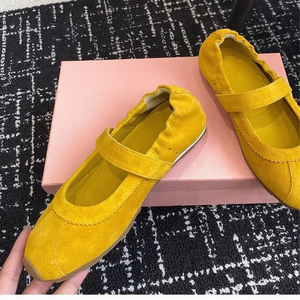 Zapatos de Ballet Vintage Mary Jane con Correa de Gamuza, Zapatos Planos Retro de Punta Cuadrada, Ligeros, Antideslizantes, para Otoño/Primavera/Verano - Product Image 2