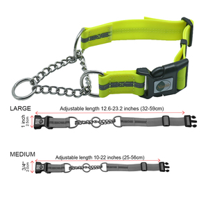 Có Thể Điều Chỉnh Phản Quang PVC Con Chó Đào Tạo Dây Xích Không Vòng Lặp Độn Nylon Nửa Choke Chuỗi Rắn Kim Loại Ribbon Phản Quang Vật Nuôi - Product Image 6