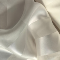 Tissu en Chiffon 100% Soie de Mûrier 12m/m 5x5cm avec Rayures Satinées Idéal pour la Peinture DIY et les Foulards