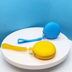 Customized Color Logo Durable Portable Reusable Silicone Earphone <b>Storage</b> <b>Bag</b> for Storing Cards and Small Items - Product Image 5