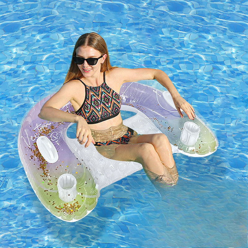 Sequined U-shaped ink seat floating row