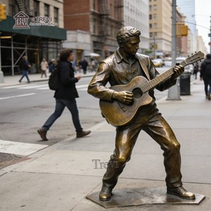 Escultura de Bronce Moderna Personalizada de un Músico Guitarrista, Estilo TREVI, para Decoración de Calles Urbanas - Product Image 5