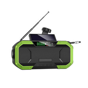 Solar Powered AM FM Portable Radio <b>Speaker</b> with <b>LED</b> Display Flashlight Alarm for Outdoor Camping Hiking - Product Image 5