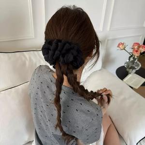 Grandes pinces à cheveux multicouches en dentelle <span class=keywords><strong>rose</strong></span> pour femmes filles pinces à cheveux gros gros papillon arc <span class=keywords><strong>crabe</strong></span> maille requin pinces - Product Image 4