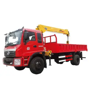 Truck Cranes Chinese Brand SQ5SK2Q Truck Mounted Crane 5 Ton Low Bed Truck With Crane