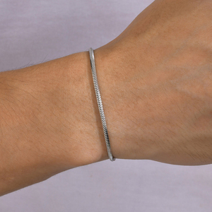 Bracciale a Catena Spina di Pesce Placcato Oro 18K all'Ingrosso, Gioielli Unisex Minimalisti in Acciaio Inossidabile a <span class=keywords><strong>Serpente</strong></span> Quadrato - Product Image 6