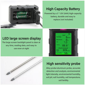 공장 직판 6 in 1 토양 테스터 PH 수분 햇빛 비옥도 모니터 - Product Image 6