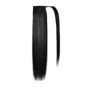 إيسويت-قرط شعر ريمي طويل مموج للبيع بالجملة, قطعة شعر ذيل الحصان مموج للنساء ذوات البشرة السمراء