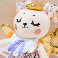 Bracelet claquant personnalisé en peluche Lapin Ange, animal en peluche doux, pour enfants, cadeaux de fête, unisexe