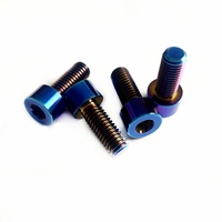 Vis de vélo en titane GR5 M8*25, finition bleue, vis DIN912, vis à montage direct