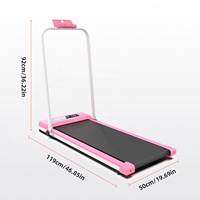 Tapis de Course Électrique Pliable Rose et Mobile, Intelligent pour Fitness, Entraînement Sportif, Utilisation en Salle de Sport ou à Domicile