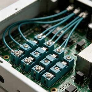 Сертифицированный UL высоковольтный кабельный жгут на заказ, цвета бирюзовый, с кольцевыми и лопаточными клеммами, для промышленного и автомобильного применения - Product Image 6