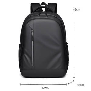 Custom Izable Black Laptop <b>Backpack</b> Usb Feature Waterproof Anti-theft <b>Leather</b> Like Business Style <b>Men</b> Tra - Product Image 2