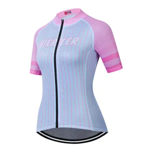 Factory Custom Color Sizes Cycling Jersey Women's Short Sleeve Bike Clothing Bicycle Shirt Tops Bike Apparel Pink