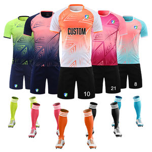 เสื้อฟุตบอลตาข่ายพิมพ์โลโก้ตามสั่ง แห้งเร็ว ระบายอากาศ ชุดฟุตบอลทีมชาย ชุดฟุตบอลสั่งทำพิเศษ - Product Image 1