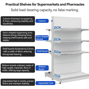 4/5/6 Tier Heavy Duty Racking Supermercado de doble cara Estantería de madera y metal <span class=keywords><strong>Wire</strong></span> <span class=keywords><strong>Back</strong></span> Shop Fruit Book Product Display <span class=keywords><strong>Shelf</strong></span> - Product Image 5