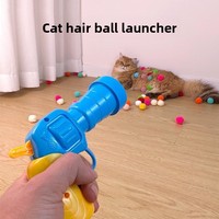 Jouet interactif pour chat : pistolet silencieux anti-ennui en peluche, lanceur de balles en fourrure haute élasticité, accessoire ludique et tendance pour stimuler votre chat