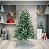 Künstlicher Weihnachtsbaum - 1241 PVC-Spitzen, Langlebige PVC-Zweige, Tannenzapfen-Akzente, Jutebasis Inklusive, Unbeleuchtet für Feiertagsdekoration