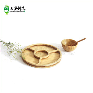 Plateau de service en bambou Sanxing, carré ou rond, avec compartiments, pour dîner, fruits, usage hôtelier - Product Image 2