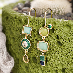 Orecchini Pendenti Asimmetrici Vintage per Donne, Gioielli Artistici da Vacanza, Accessori Moda - Product Image 2
