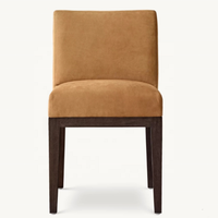 Chaises de salle à manger modernes en tissu rembourré et bois, chaises d'appoint sans accoudoirs pour la maison et les salles à manger de villas