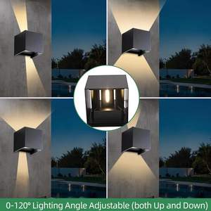 Lampe murale carrée en aluminium pour extérieur, étanche IP65, éclairage bidirectionnel, 10W LED, vente en gros - Product Image 2