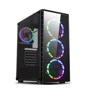 Casing Pc kabinet kipas Rgb komputer game, harga pabrik sistem komputer Desktop kaca Casing plastik ATX Menara sedang CN;GUA