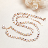 Collier HECATE en plaqué or 18 carats avec perles d'eau douce, pendentif goutte d'eau en zircon et motif bois de cerf, chaîne à maillons, cadeau, bijoux de fête