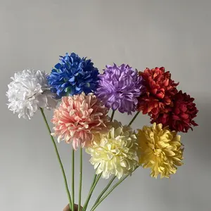 Décoration <span class=keywords><strong>de</strong></span> mariage, fleurs artificielles, 45 cm, tige unique, chrysanthème en soie pompon - Product Image 1
