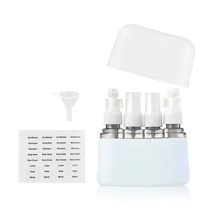 Ánh sáng màu xanh 50ml 4-in-1 nhựa bơm chai đặt cho Kem dưỡng da và phun Thuận tiện du lịch xách tay Kit với thực tế