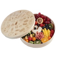 Planche Ronde Cadeau Bonbons Fruits Boîte D'emballage De Noël Nouvelles Boîtes De Charcuterie De Fromage Balsa En Bois Personnalisées Pas Cher