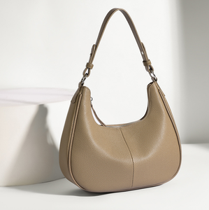 Sac à main Hobo en cuir véritable pour femme, sac à bandoulière avec fermeture éclair, grande capacité, sac de voyage quotidien - Product Image 2