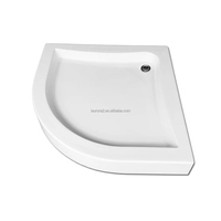 Bac de douche de surface solide en pierre acrylique de conception moderne de luxe de diamant pour la pièce humide