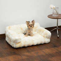 Lit pour chien et chat classique, écologique, solide, carré, en carton, pour l'hiver, quatre saisons, en velours bulle, portable, semi-fermé, pour une sensation de sécurité