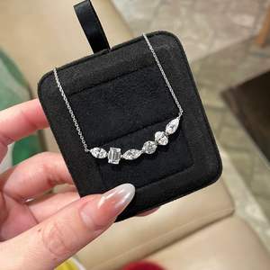 Women's S925 Sterling <b>Silver</b> <b>Necklace</b> New Style Irregular Bean Pearl <b>Heart</b> Design Light Luxury Layered Fashion <b>Necklaces</b> - Product Image 1