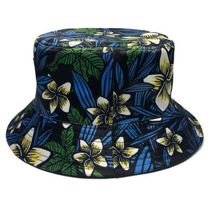 Logo personnalisé imprimé partout fleurs <span class=keywords><strong>femme</strong></span> casquette de plage fantaisie été voyage tissé étiquette <span class=keywords><strong>bob</strong></span> casquettes haute qualité femmes seau chapeau - Product Image 4