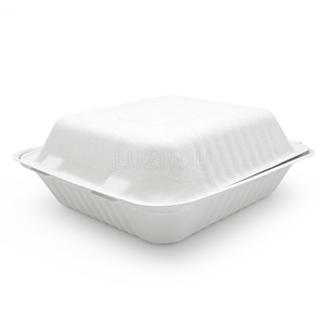 Togo Box Selected 1200ml 8 Inch 100% Biodegradable Compostable Bagasse Restaurant Togo Paper Box Microwave