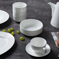 Assiette creuse légère en porcelaine blanche P&T pour pâtes, idéale pour les hôtels et restaurants