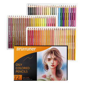 <span class=keywords><strong>Brutfuner</strong></span> 26/50/72 couleurs croquis couleur grasse crayon en bois Portrait professionnel Art croquis dessin crayon ensemble - Product Image 1