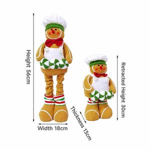 2 Pezzi Pupazzi di Pan di Zenzero Natalizi con Gambe Retrattili, Giocattoli di Peluche a Forma di Chef Pasticciere, Decorazioni Festive per Casa, <span class=keywords><strong>Cucina</strong></span> e Feste - Product Image 6